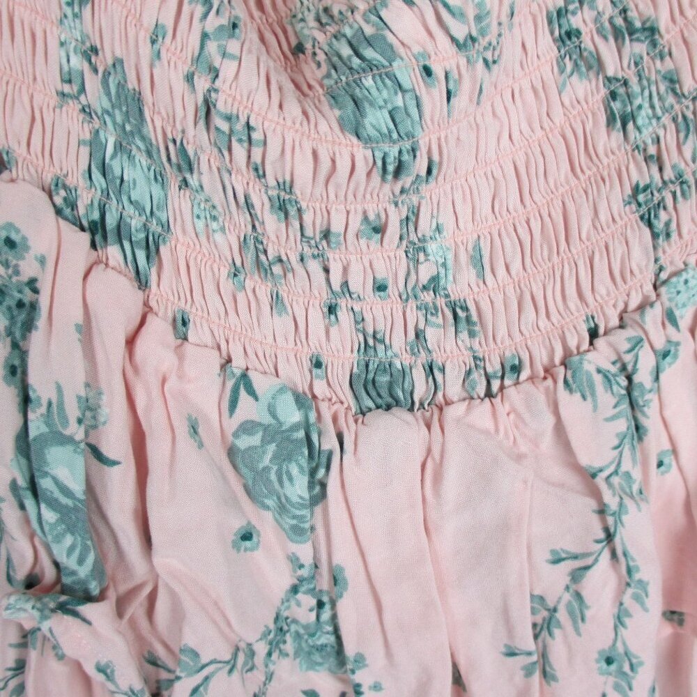 ELOQUII Tiered Floral Mini Skirt With Smocking A Fine Romance Size 18 - Picture 9 of 9
